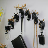 Maxbell Nordic Style Resin Animal Head Decorative Hook for Home Decor Deer