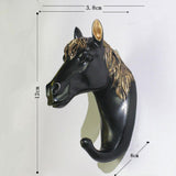 Maxbell Nordic Style Resin Animal Head Decorative Hook for Home Decor Horse