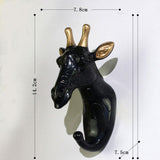 Maxbell Nordic Style Resin Animal Head Decorative Hook for Home Decor Giraffe