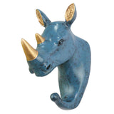 Maxbell Multi-function Wall Hook Clothes Hat Rack Key Holder Resin Animal Rhinoceros