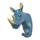 Maxbell Multi-function Wall Hook Clothes Hat Rack Key Holder Resin Animal Rhinoceros