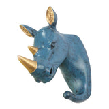 Maxbell Multi-function Wall Hook Clothes Hat Rack Key Holder Resin Animal Rhinoceros