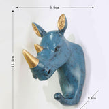 Maxbell Multi-function Wall Hook Clothes Hat Rack Key Holder Resin Animal Rhinoceros