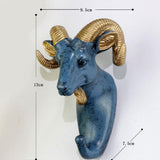 Maxbell Multi-function Wall Hook Clothes Hat Rack Key Holder Resin Animal Goat