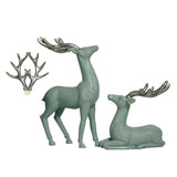 Maxbell Couple Deer Ornament Resin Furnshing Decorations Collectibles Light Green