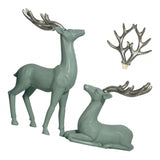 Maxbell Couple Deer Ornament Resin Furnshing Decorations Collectibles Light Green