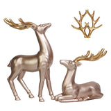 Maxbell Couple Deer Ornament Resin Furnshing Decorations Collectibles Rose Gold