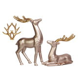 Maxbell Couple Deer Ornament Resin Furnshing Decorations Collectibles Rose Gold