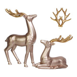 Maxbell Couple Deer Ornament Resin Furnshing Decorations Collectibles Rose Gold