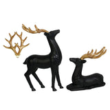 Maxbell Couple Deer Ornament Resin Furnshing Decorations Collectibles Black