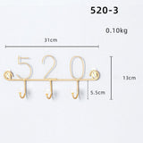 Maxbell Practical Multi-function Wall Hook Hanger Rack Holder 520 Gold_3 Hooks