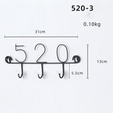 Maxbell Practical Multi-function Wall Hook Hanger Rack Holder 520 Black_3 Hooks