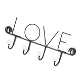 Maxbell Practical Multi-function Wall Hook Hanger Rack Holder LOVE Black__4 Hooks