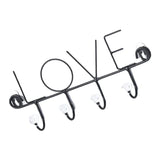 Maxbell Practical Multi-function Wall Hook Hanger Rack Holder LOVE Black__4 Hooks