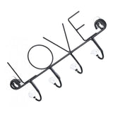 Maxbell Practical Multi-function Wall Hook Hanger Rack Holder LOVE Black__4 Hooks