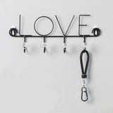 Maxbell Practical Multi-function Wall Hook Hanger Rack Holder LOVE Black__4 Hooks