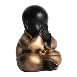 Maxbell Resin Cute Little Monks Figurines Baby Buddha Statue Decor Gift No Speaking