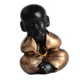 Maxbell Resin Cute Little Monks Figurines Baby Buddha Statue Decor Gift No Speaking