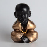 Maxbell Resin Cute Little Monks Figurines Baby Buddha Statue Decor Gift No Speaking