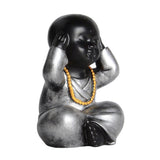 Maxbell Resin Buddha Statue Monk Figurine Tea pet Ornaments Style02