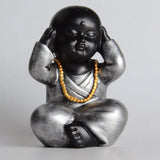 Maxbell Resin Buddha Statue Monk Figurine Tea pet Ornaments Style02