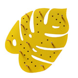 Maxbell Creative Leaf Shape Wall Mounted Board Hooks Indoor Home Ornament Yellow