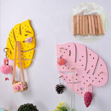 Maxbell Creative Leaf Shape Wall Mounted Board Hooks Indoor Home Ornament Yellow