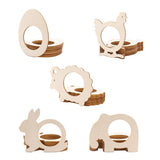 Maxbell 10pcs Wooden Napkin Rings Cartoon Animal Napkin Holder for Dinners Egg