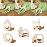 Maxbell 10pcs Wooden Napkin Rings Cartoon Animal Napkin Holder for Dinners Egg