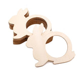 Maxbell  10pcs Wooden Napkin Rings Cartoon Animal Napkin Holder for Dinners Rabbit
