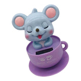 Maxbell Solar Powered Dancing Rat Ornament Car Dashboard Decor Kids Toy Light Blue