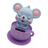 Maxbell Solar Powered Dancing Rat Ornament Car Dashboard Decor Kids Toy Light Blue