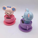 Maxbell Solar Powered Dancing Rat Ornament Car Dashboard Decor Kids Toy Light Blue
