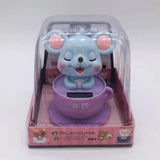 Maxbell Solar Powered Dancing Rat Ornament Car Dashboard Decor Kids Toy Light Blue