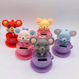 Maxbell Solar Powered Dancing Rat Ornament Car Dashboard Decor Kids Toy Light Blue