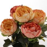 Maxbell Artificial Peony Silk Flowers Bouquet Wedding Home Decorations Orange