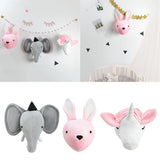 Maxbell Kids Room Wall Hanging Decor Ornament Flush Dolls Animal Head Elephant