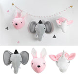 Maxbell Kids Room Wall Hanging Decor Ornament Flush Dolls Animal Head Elephant