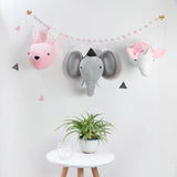 Maxbell Kids Room Wall Hanging Decor Ornament Flush Dolls Animal Head Elephant