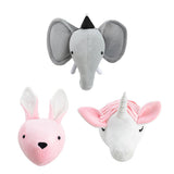 Maxbell Kids Room Wall Hanging Decor Ornament Flush Dolls Animal Head Elephant