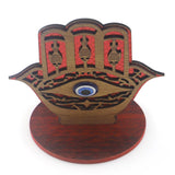 Maxbell Wood Decoration for Muslim Eid Table Art Oranemnts Red