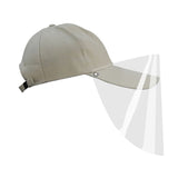 Unisex Anti-spitting Hat Outdoor Removable Clear Cover Anti-Fog Cap Beige