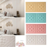 3D Brick Wall Stickers Self-Adhesive Wall Paper Tile Stickers White