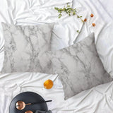 45x45cm Square Short Plush Velvet Throw Cushion Cover For Sofa Gray Marble