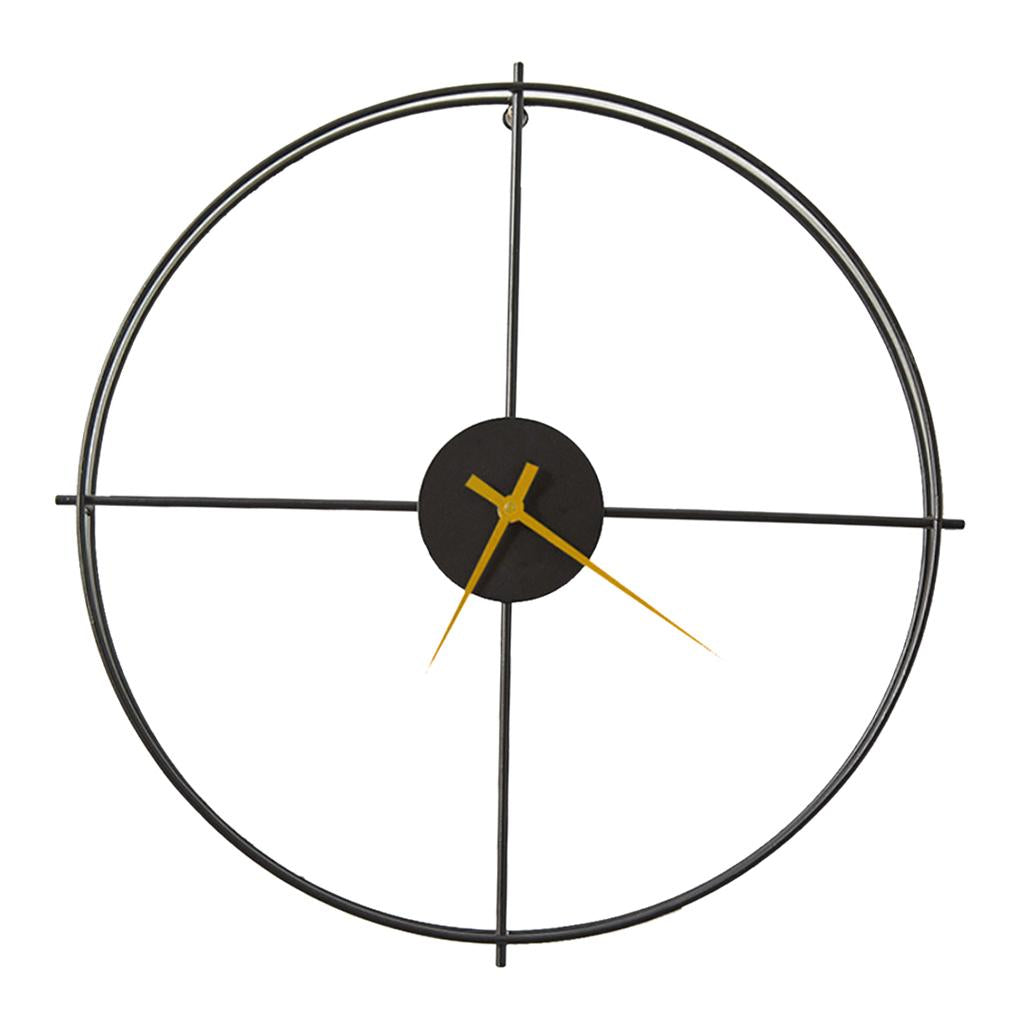 Chic Simple Wall Clock Battery Unique Indoor Modern Decorative Large Black