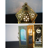 Metal LED Lights Lantern Eid Mubarak Ramadan Lamp for Home Islamic Muslim 1