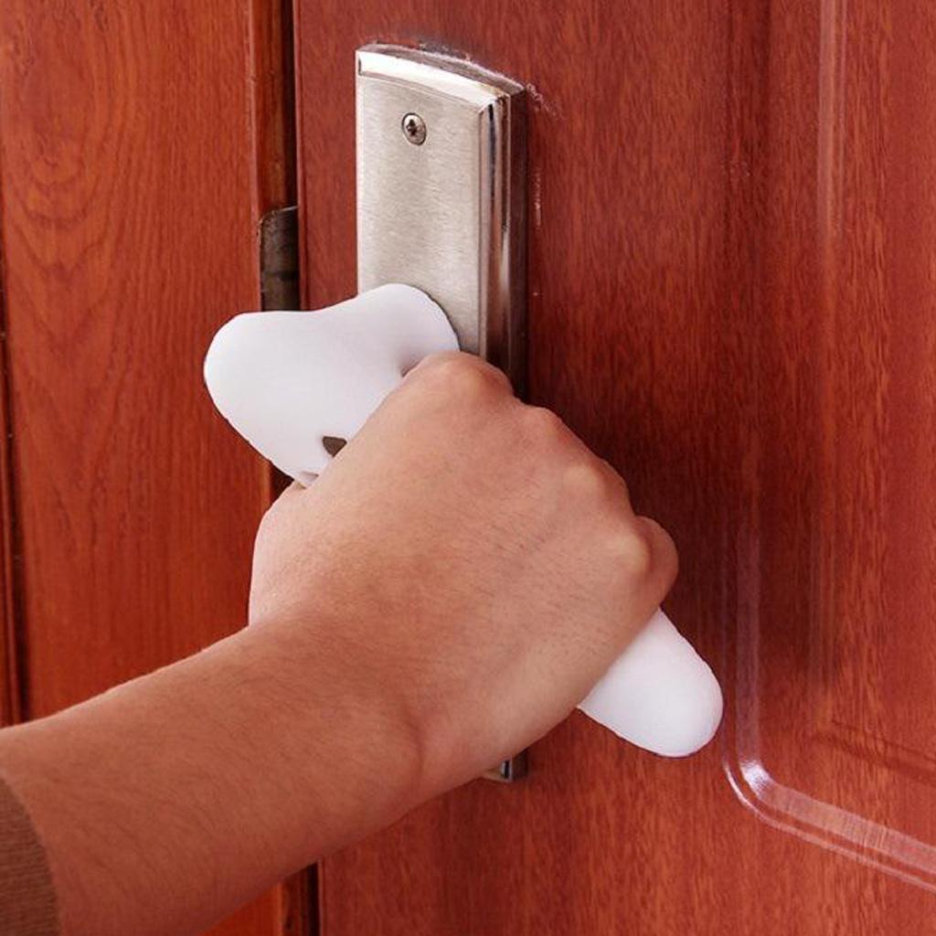 1Pc Home Silicone Door Handle Protective Baby Safety Cover Protective Coffee