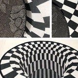 3D Print Plaid Vortex Illusion Carpet Floor Rug for Living Room Decor 100cm