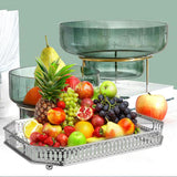 Maxbell Rectangular Silver Mirror Table Centrepiece Serving Tray Decorative Plate