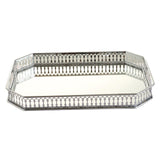 Maxbell Rectangular Silver Mirror Table Centrepiece Serving Tray Decorative Plate